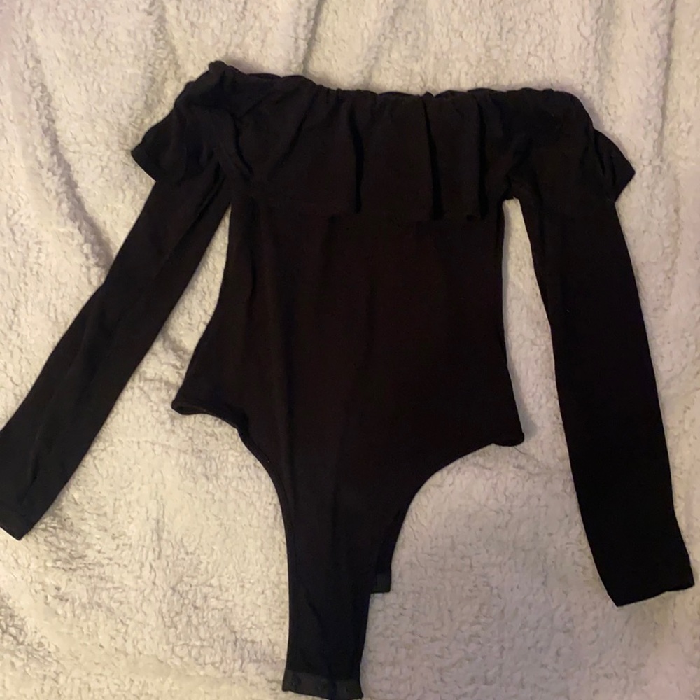 Medium black off the shoulder body suit